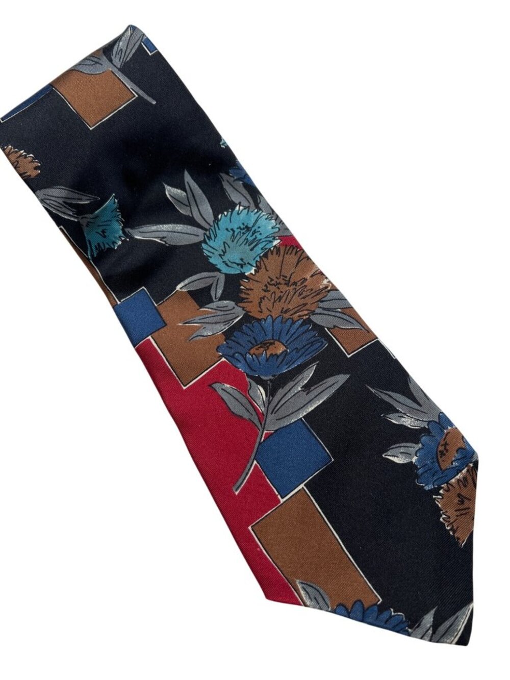 Don Loper Silk Floral Geometric Wide Tie